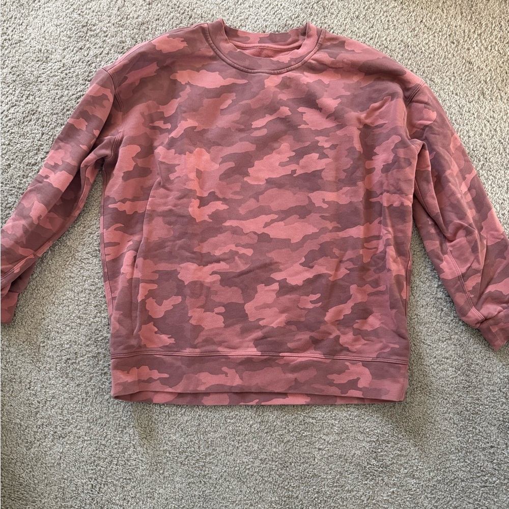 lululemon athletica Women's Pink Camo Crewneck Sweatshirt